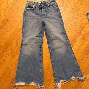MOTHER Distressed Blue Flare Jeans